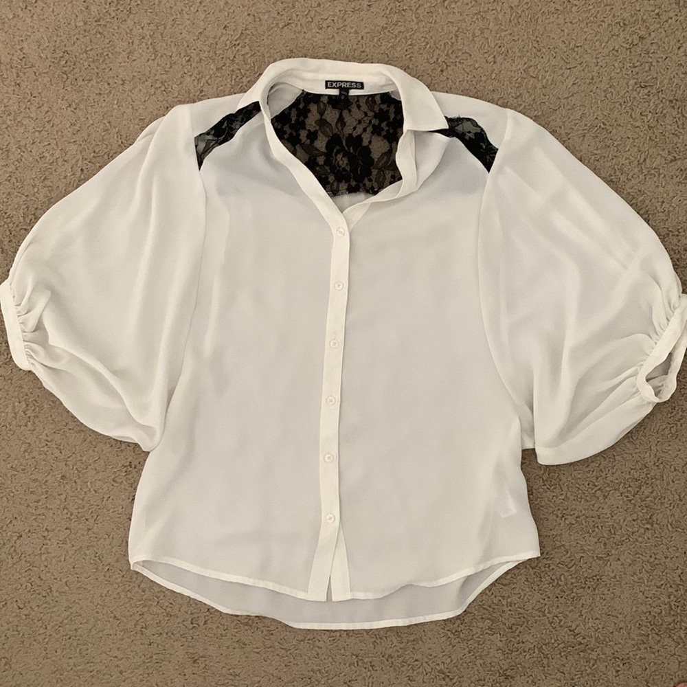EUC lace cut out Express blouse